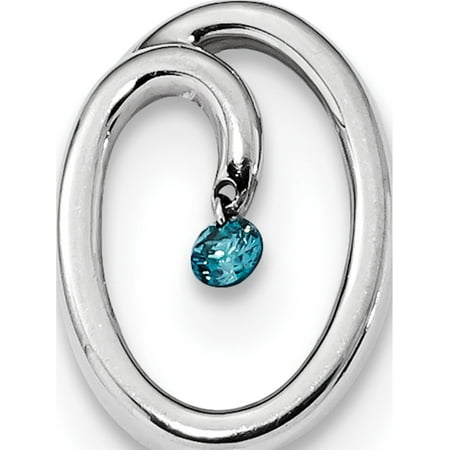 - Leslies Fine Jewelry Designer 14k White Gold Blue Diamond Slide Pendant Gift