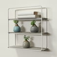 thumbnail image 2 of Sagebrook Home Metal Wood 3 Tier Wall Shelves, Storage and Display, Gray and White, 18 L x 6 W x 19 H Inches, 2 of 5
