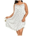 thumbnail image 2 of Xixinqiwan Nightdress for Women Plus Size Adjustable Spaghetti Straps Under Dresses Folral Cami Short Slip Dress Nightgown White XL, 2 of 6