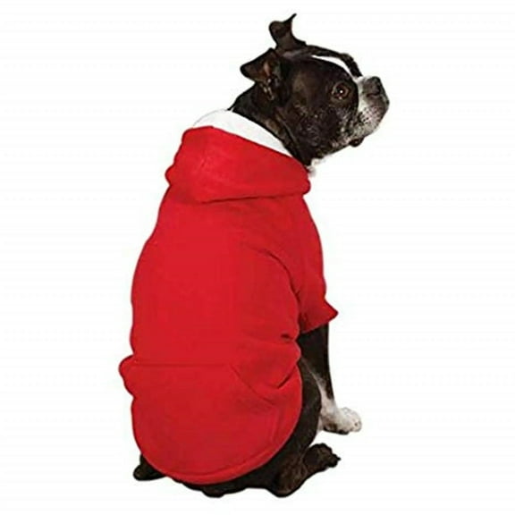 Zack & Zoey Fleeced Lined Hoodie Dog, 24" X-Large Red