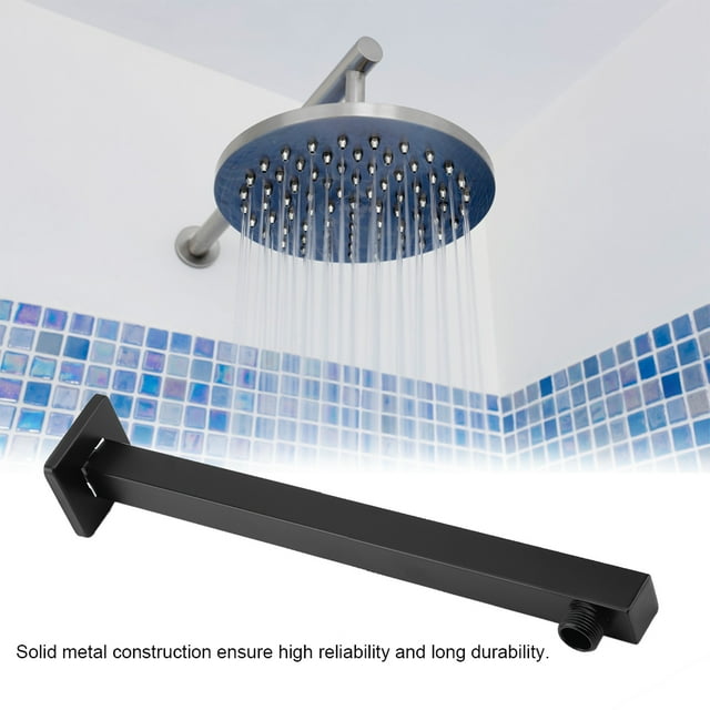 Brazo de Ducha BuyweekMX de Acero Inoxidable 14 Pulgadas Recto Cuadrado montado en la Pared