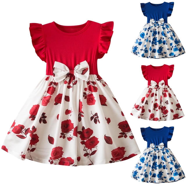 LOVZFMLL Robe Mode Enfant 3-8 Ans Couleur Unie Paillettes Fermeture Éclair Manches Courtes Col Rond