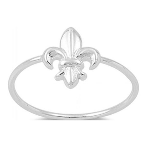 925 Sterling Silver Fleur De Lis Ring Size 10