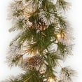 thumbnail image 3 of National Tree Company Pre-Lit 'Feel Real' Artificial Christmas Garland, Green, Liberty Pine, White Lights, Decorated With Pine Cones, Frosted Branches, Plug In, Christmas Collection, 9 Feet, 3 of 5