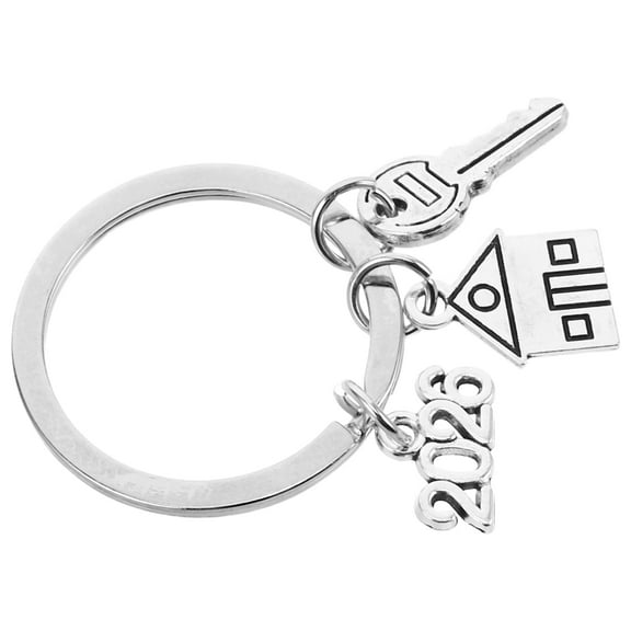 Raindrops New House Keychain Zinc Alloy House Shaped Ornament for Homeowner 1Set