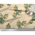 thumbnail image 3 of Soimoi Satin Silk Fabric Leaves & Floral Block Print Fabric by The Yard 42 Inch Wide, 3 of 3