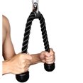 thumbnail image 1 of Tricep Rope Fitness Attachment Cable Machine Pulldown Heavy Duty Coated Nylon Rope with Solid Rubber Ends, Black, 1 of 4