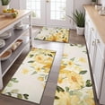 thumbnail image 2 of White Yellow Flower Sunflower Pattern Kitchen Rugs Sets Of 3,Kitchen Runner Rugs Non Skid Washable,Decorative Kitchen Floor Mats for Kitchen,Sink,Laundry,17"x30"+ 17"x47" + 17"x59", 2 of 6