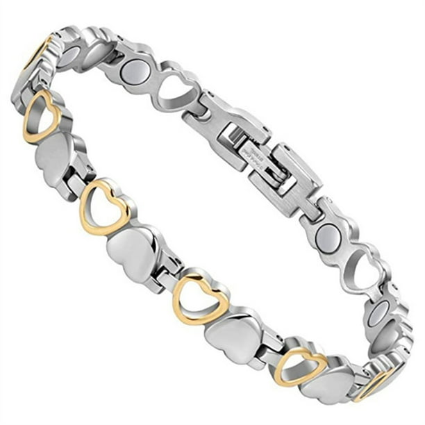 Brazalete de mujer Qarigey en forma de corazón para aniversario fiesta de cumpleaños compromiso decoración Oro