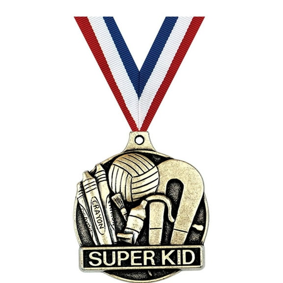 Superkid Medals, 2" Gold Diecast Superkid Medal Award 1 Pack