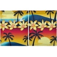 thumbnail image 2 of Palm Tree Kitchen Curtains 2 Panels UV Protected Tier Curtains, Half Window Curtains Kitchen Tiers for Guest Room Bathroom Sink Laundry Room Basement,24"x27", 2 of 7