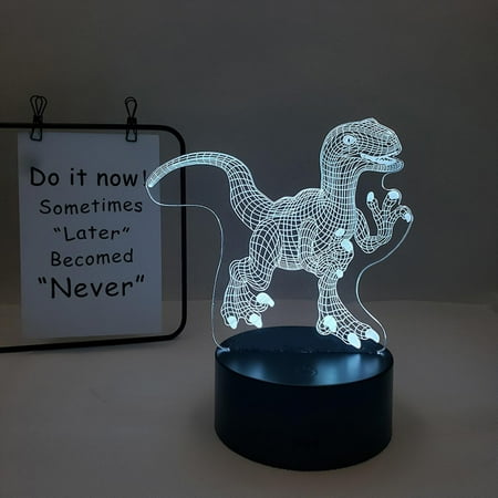 

Shxx Dinosaur Series Night Light 16 Colors 3d Led Illusion Lamp Remote Control Toys Children s Home Decoration Light B091-746