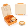 thumbnail image 2 of M Buder 1700ML Bento Box for Kids, Leak-Proof Child Lunch Box with 3 or 4 Compartments, 350 ml Insulated Food Jar, Fork, Spoon, Orange, 2 of 10