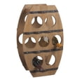 thumbnail image 2 of Midwest 22.25" Country - Rustic Wooden Barrel Design Wine Rack - 7 Bottle Storage, 2 of 2