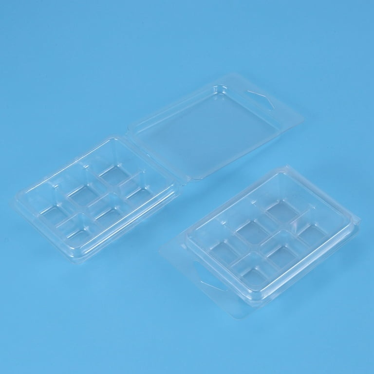 10pcs Wax Melt Mold Wax Melt Clam Shell Mold Square 6-cavity Transparent  Plastic Cube Tray, For Candle Making And Soap