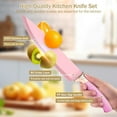 thumbnail image 5 of ACMETOP 19 Pieces Kitchen Utensils Set-11 Silicone Cooking Utensils Set, 6 Stainless Steel Sharp Knife set, 2 Cutting Board and Holder (Pink), 5 of 9