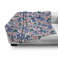 thumbnail image 2 of Abstract Soft Flannel Fleece Throw Blanket, Tropical Flowers and Leaves in Pastel Colors, Cozy Plush for Indoor and Outdoor Use, 50" x 60", Pale Rose Multicolor, by Ambesonne, 2 of 5