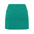 thumbnail image 4 of Green Womens Pants Pocket Pants Solid Mid Waist Culottes Short Skirts Skinny Pants Casual Pants Women, 4 of 5