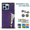 thumbnail image 4 of Allytech for iPhone 16 Pro Max Case with Detachable Crossbody Strap, PU Leather Stand Wallet Purse Case with Credit Card Slots Zipper Pocket Case for iPhone 16 Pro Max, Purple, 4 of 12