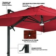 thumbnail image 5 of Boyel Living Cantilever Outdoor Patio Umbrellas, with Bluetooth Ambient Light & Base, Offset Rectangle Umbrella for Pool Deck Garden Backyard, Red, 5 of 8