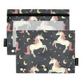 thumbnail image 2 of 2 Pack Pencil Pouch for 3 Ring Binder Smooth Zipper Folders with Pockets Clear Window Pencil Case Unicorn Moon Star, 2 of 6