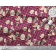 thumbnail image 2 of Soimoi Moss Georgette Fabric Floral & Owl Cartoon Print Fabric by The Yard 42 Inch Wide, 2 of 3