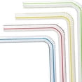 thumbnail image 4 of 500pcs Plastic Drinking Straws 8 Inches Long Multi-Colored Striped Bedable, 4 of 5