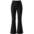 thumbnail image 4 of Bixock Toddler Girls Leggings High Waist Flare Pants Kids Trousers Elastic Waist Solid Color Fleece Lined Side Pocket Slim Fall Winter Sport Casual Wear Size 14-15Years, 4 of 6