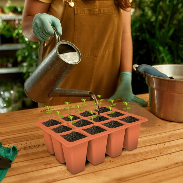 mfyjkho Cinta adhesiva para cuchillos, macetas reutilizables para viveros y bandejas de plantación de flores y verduras, macetas para jardinería doméstica y exterior.