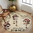 thumbnail image 2 of Round Rugs 5Ft, Sweet Home Round Area Rug Washable Indoor Throw Carpet, Western Stars Bird Houses Country Vintage Soft Non Slip Circle Rug for Cabinet Bathroom Home Decor Aesthetic, 2 of 8