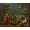 thumbnail image 2 of Follower of Marcantonio Franceschini 14x12 Black Ornate Wood Framed Double Matted Museum Art Print Titled: Armida Abandoned by Rinaldo, 2 of 5