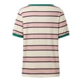 thumbnail image 5 of DHFJKG Womens Tops Striped Color Block Short Sleeve T Shirts Crewneck Casual Loose Fit Basic Tee Shirt Summer Stylish Tops, 5 of 8