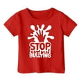 thumbnail image 4 of MEZZALL T-Shirt Mode Décontracté Respirant Imprimé pour Filles, Rouge, 8-9 Ans, 4 of 4