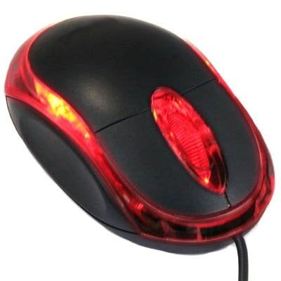 Black 3-Button 3D USB 800 Dpi Optical Scroll Mice Mouse w/ Red LEDs For Notebook Laptop
