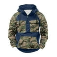thumbnail image 2 of Zylanna Men's Hooded Sweatshirts with Pockets, Half-Zip Soft & Warm Casual Camouflage Sport Hoodies Pullover for Men Navy, 2 of 3