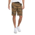 thumbnail image 2 of 9 Crowns Men's Flat Front Digital Camo Belted Shorts (Khaki Camo, 30), 2 of 5