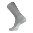 thumbnail image 2 of 3-12 Pairs Non-Skid Diabetic Cotton Crew Circulatory Socks with Non Binding Top (10-13, Gray, 3 Pack), 2 of 5