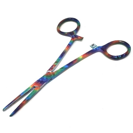 Stainless Steel Fishing Pliers Anglers Catch & Release Serrated Tool, Tie Dye 5.5" Straight