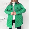 thumbnail image 2 of IROINNID Women's Mid-Length Anorak Jacket Coat Solid Color Long Sleeve Warm Hoodless Jacket Slim Winter Outwear Coats, Green, 2 of 6