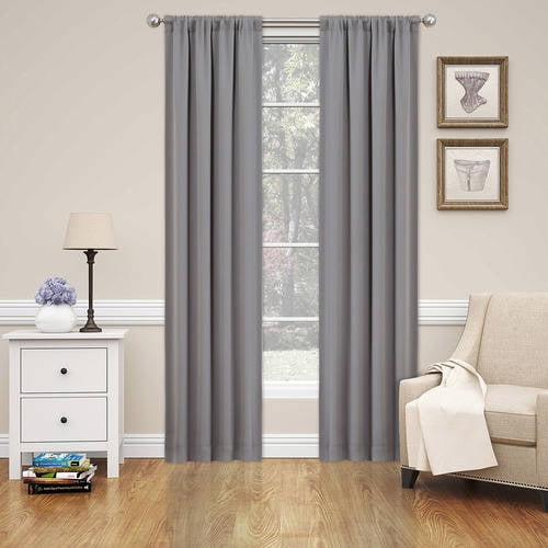 Eclipse Phoenix Solid Color Blackout Rod Pocket Panel Pair Set Of 2 Light Gray 37 X 63 Walmart Com