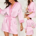 thumbnail image 5 of Bovxnpu Robes for Women, Silk Robes for Women Shawl Collar Satin Bathrobe Long Bride Wedding Party Robe Lightweight Sleepwear Nightgown Loungewear Sleepwear, 5 of 10