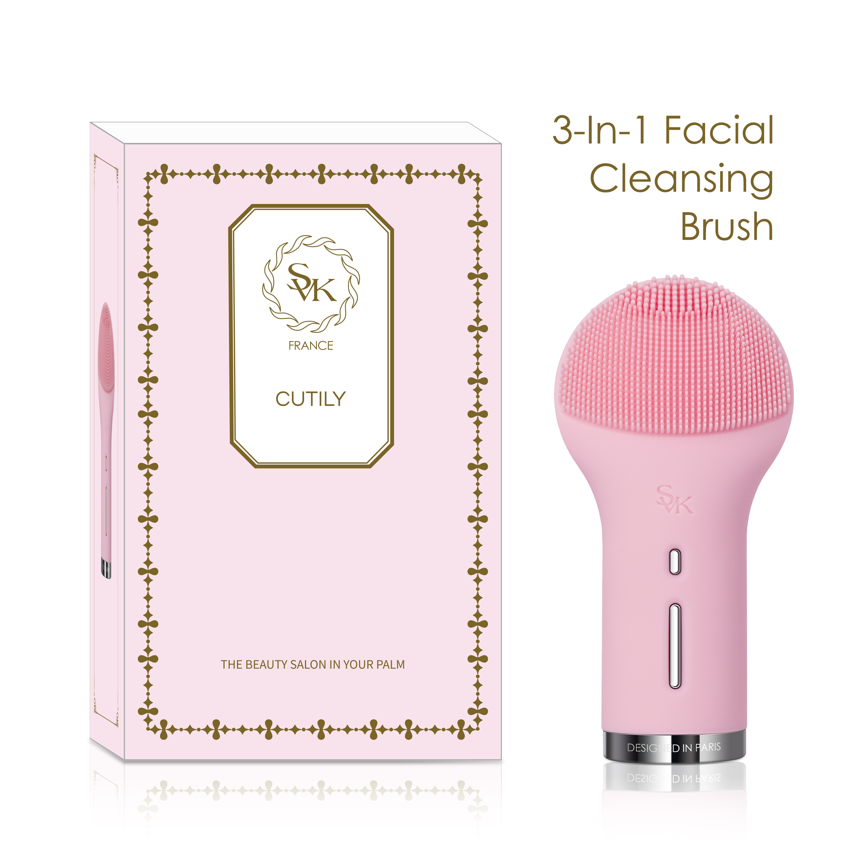 SVK CUTILY 3In1 Sonic Face Cleansing Brush Silicone, Facial Cleanser