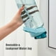 thumbnail image 5 of Botella de agua de 2L con marcador y pajita Botella de agua de gran capacidad con asa Jarra de agua Tomshoo Rosa, 5 of 7