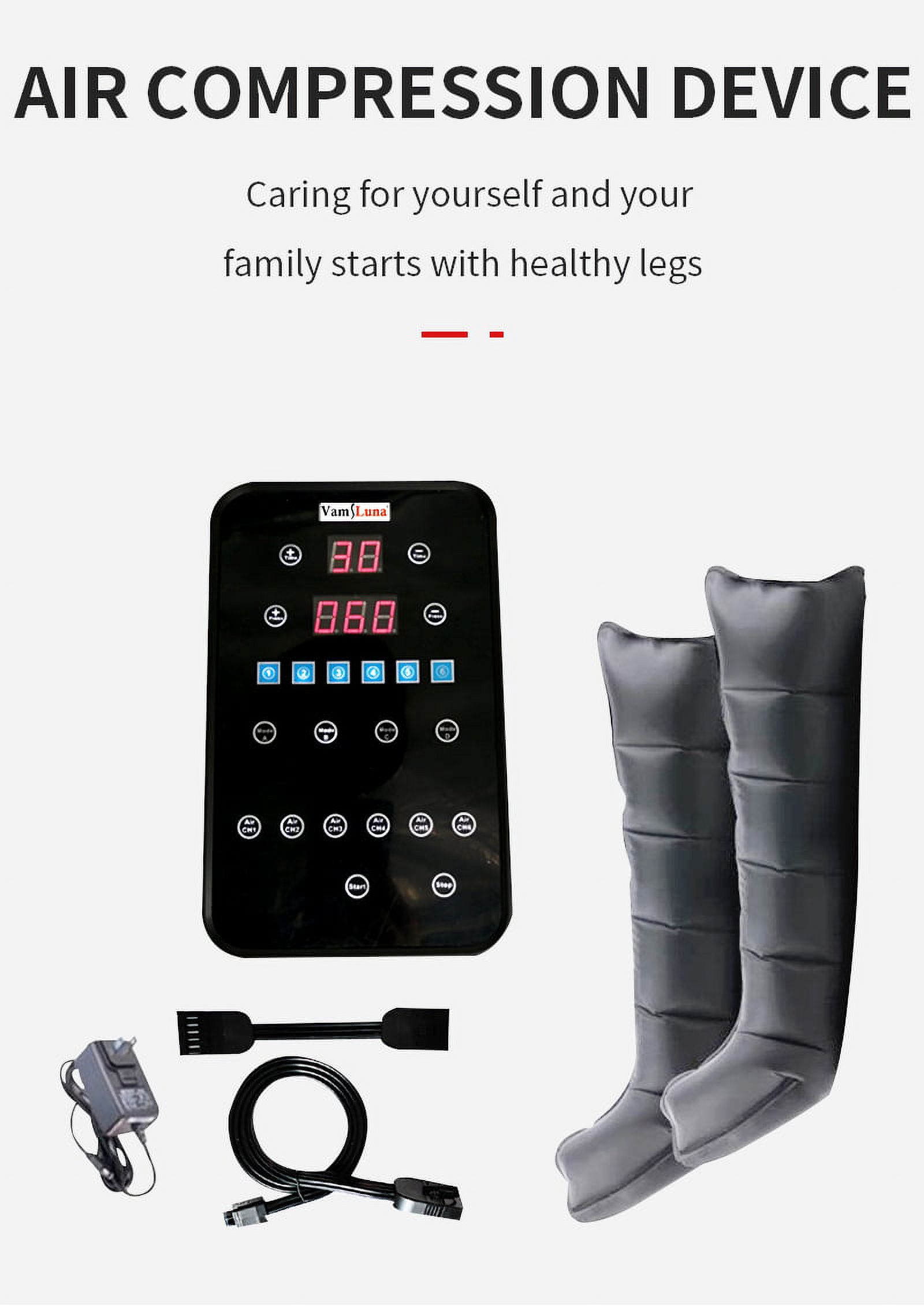 Presoterapia Air Compression Leg Massager Wraps 6 Chambers With LCD For Foot Calf Massage Recovery Therapy Blood Circulation