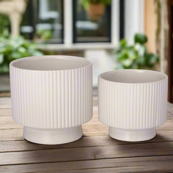 Pax Ceramic Planter with Stand Set (Set of 2)