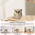 thumbnail image 4 of Estatua De Búho Estatua de búho de resina, adornos de lunares, figuras de animales, decoración del hogar (oro blanco) Ndcxsfigh Libre de BPA, 4 of 5