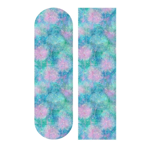 33"x9" Skateboard Grip Tape Protector Sheets Nonslip Protection Griptape Sheet for Outdoor Sports Tie-dye Dandelions Pattern