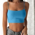 thumbnail image 2 of TODOZO Women's Crop Top Cami Camisole Summer Women Slim Sleeveless Backless Spaghetti Strap Tank Top Cute Y2K Scoop Neck Cami Tops Basic Going Out Crop Shirt Blue L, 2 of 6