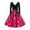 Hot Pink, variant on Valentines Day Dresses Fit and Flare Dress with Heart Print Pattern Waist for Women Vintage Pink M