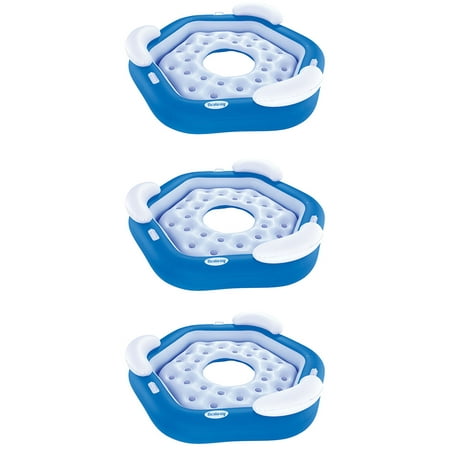 Bestway 3-Person Floating Water Island Lounge Raft With Open Bottom (3 (Best Way To Open A Coconut)